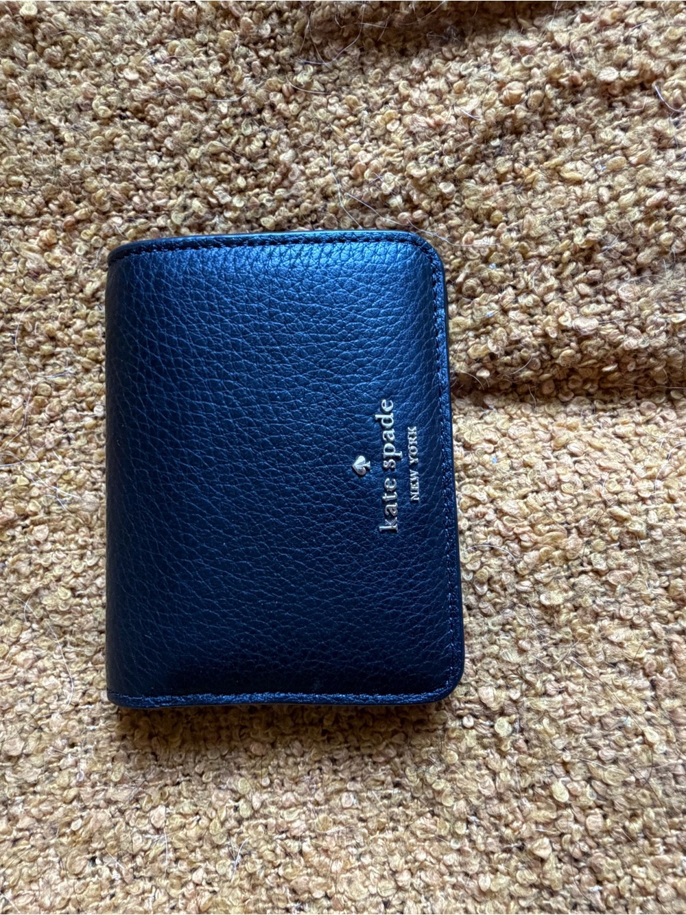 kate spade Black Pebble Leather Card Holder Wallet